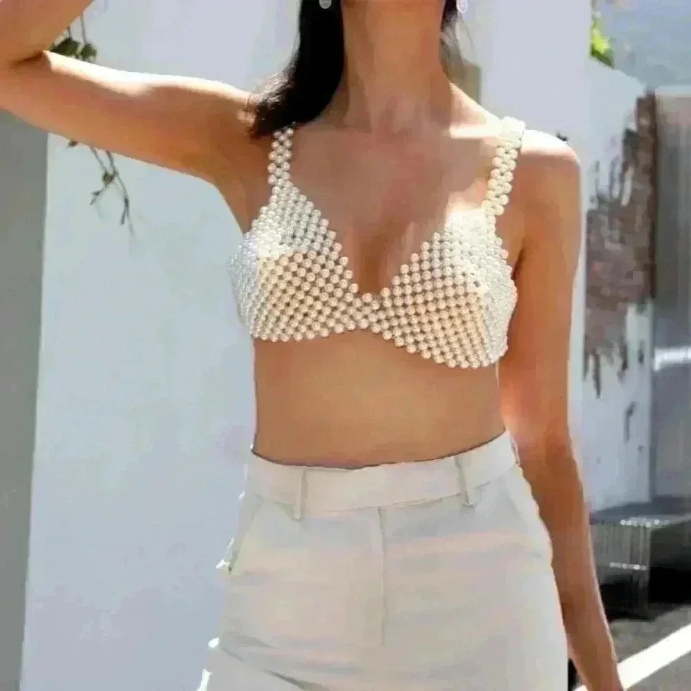 Contemporary Faux Pearl Beaded Body Chain - Picture 5 of 5